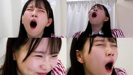 Kozue Fujita - CLOSE-UP of Japanese cute girl YAWNING - MOV 1080p