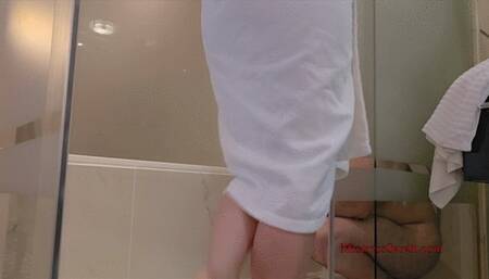 Shower feet washing and mouth drying