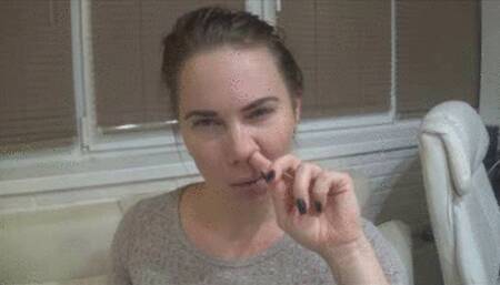 Nose picking digging my nose with every finger