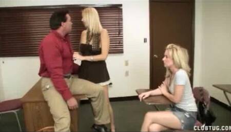 Milf and Step Daughter Gives Handjob