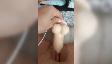 Masturbating