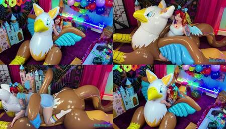 Rainbow Dash Cums On Gilda The Inflatable Gryphon