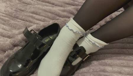 Removing my black patent Mary Jane’s Shoes