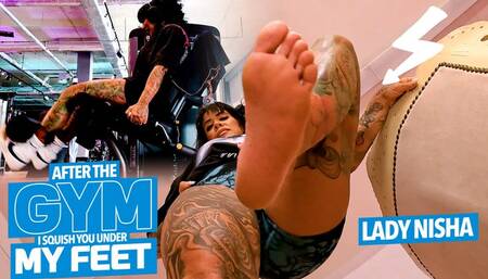 After leg training in the gym, I will squish you under my feet  ( Giantess and Shrinking Games wih Lady Nisha ) - 640p wmv