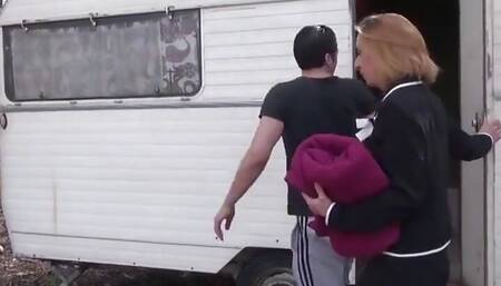 Mature bourgeoise hard anal fucked outdoor by the garderner