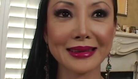 Busty Asian MILF Ange Venus Shows off Her Extremely Long Hair Before Being Dicked Down