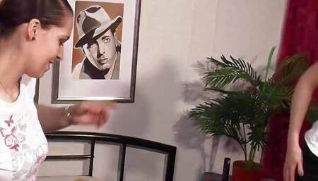 Busty whores sharing dick in amazing threesome