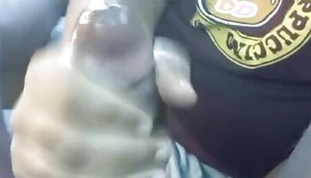 I squeeze all his milk out of my friend with a huge, thick black cock in the bush.