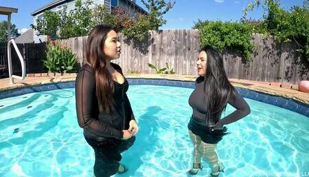 Maria and Tina Are Getting Wet in All Black Outfits