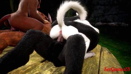 Furious girls in a couple exchange with huge cocks in Wild Life sex