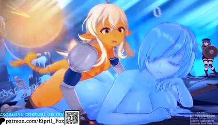 Hot Futanari Shark and Slime Girl Hentai Futa