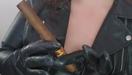 Bee smoking a huge cigar