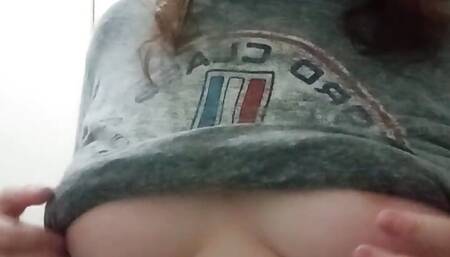 I masturbate with my tits in my boss's office