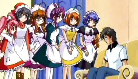 Filthy anime fuck teen babes in MFF threesome