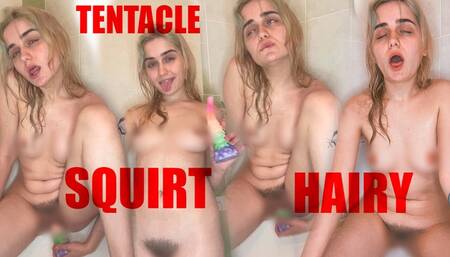 Shower with me! Watch me playing with tentacle and squirting