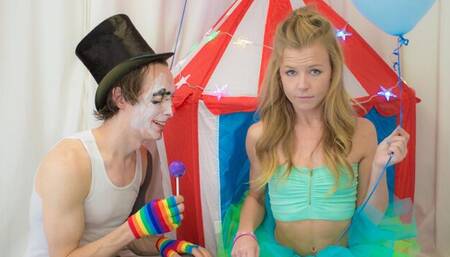 Pretty skinny blonde Nicole Clitman jumps on such a fat cock