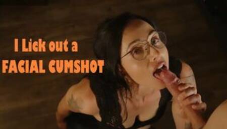 Licking out a FACIAL CUMSHOT Blowjob
