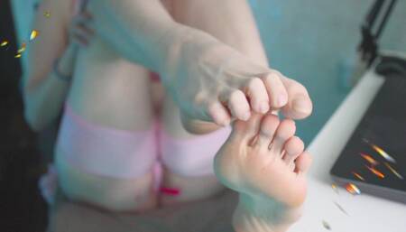 Dirty Legs Close up Soles and Toes