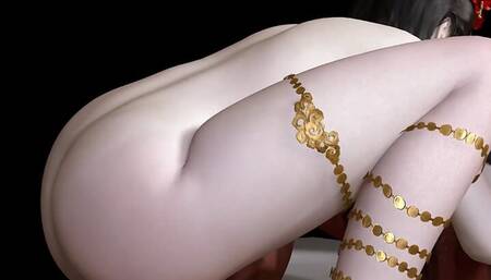 Sexy Asian skinny babe have blowbang sex with big dicks