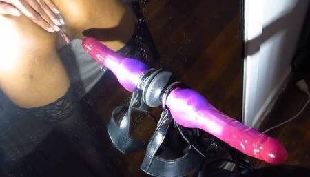 DP Butt Plug & Dildo Fuck from Kinky Ebony Goddess Sheridan Ave