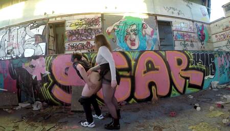 I dominate my husband in an abandoned pool