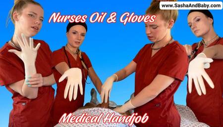 BGG Nurses Oil & Gloves Medical Handjob