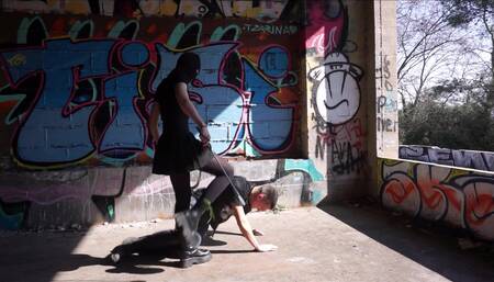 AESTHETIC TEEN trample, kick, slap and spits her slave