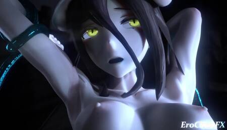 Overlord albedo gets her holes spread wide open
