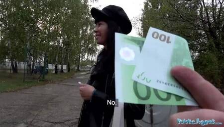 Public Agent Mouthful of cum and fuck for sexy brunette babe Sasha Colibri