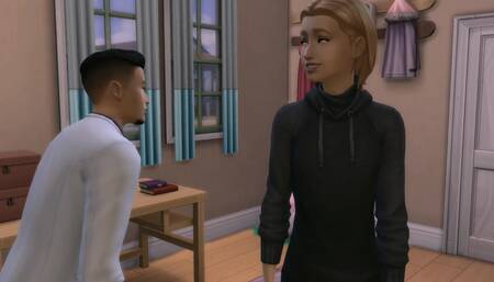 A naive boy invites a stranger to his home. (The Sims 4)