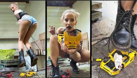 Chain smoking Toy car crush with doc martins part 2