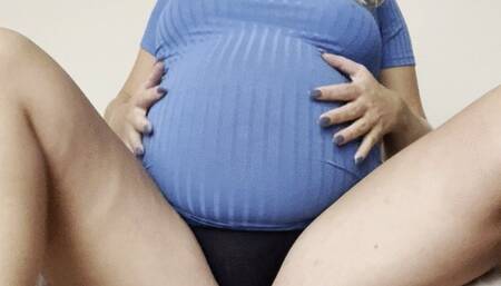 Pregnant Bellyrubbing and Tongue (HD)