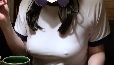 【Ｉカップ変態女子大生とうふ】ブルマに体操着で突入！その後居酒屋でブルマも体操着も脱いで食事中してたら店員が・・・❗❓