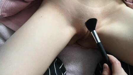 naughty lesbian gets her pussy tickled for being a bad girl loud intense orgasm