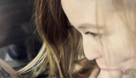 Exhibitionist milf undresses in a bus full of people and sucks dick