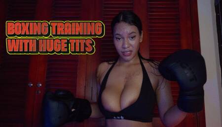 BOXING TRAINING WITH HUGE TITS
