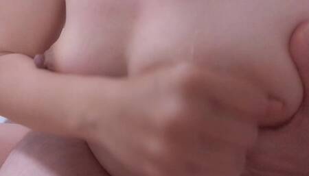 Jerking off on sweet tits