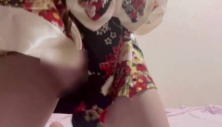 I was so excited that I wet twice///Oiran cosplay masturbation♡Japanese girl