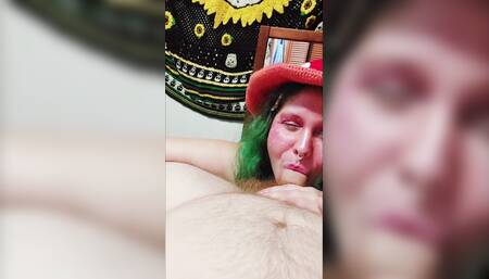 Sexy mushroom milf edging hubby till he cums