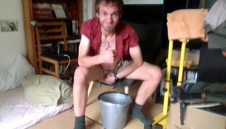 Bator Caveman Pissing Around and Enjoying His Cave-manliness