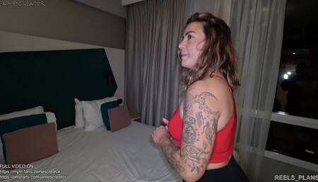 Big ass French girl cheats on her boyfriend, caught masturbating and fucked by her roommate