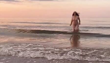 almost caught naked on a public beach