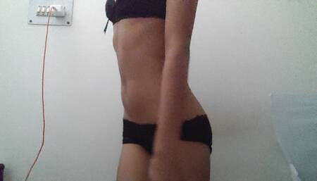 Punjabi Babe strips and masturbates while on phone