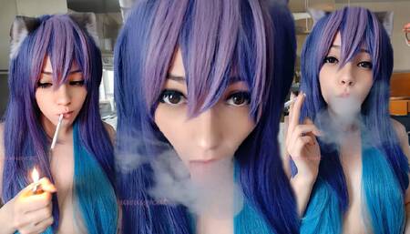 Egirl smoking in your face CLOSE UP (ask me for full vid)