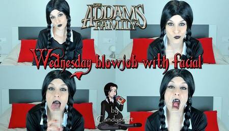 Wednesday blowjob with facial Cosplay