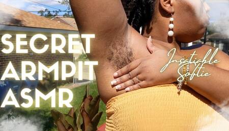 Secret Hairy Armpit ASMR by Ebony BBW Stretching Outside FHD