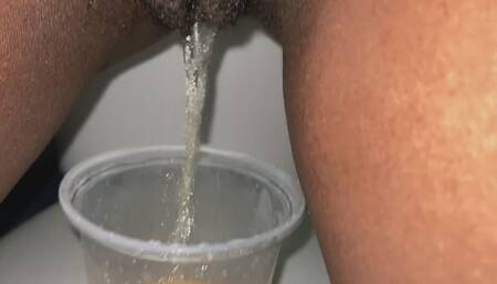 Pee in cup Mornings compilation Hairy Pussy