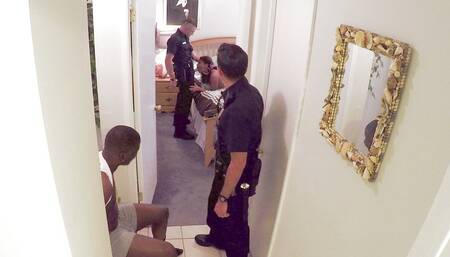 Zoey Reyes fucked by two officers while her restrained boyfriend watches - ScrewTheCops