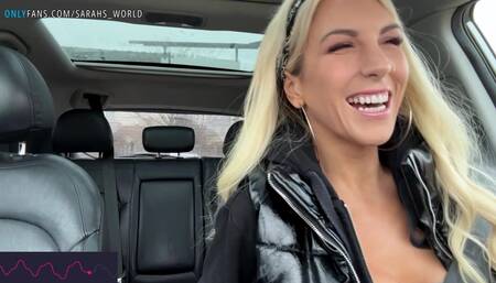 MILF Lush Starbucks Drive-thru W/ Vibrator in Pussy