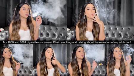 My 1000 and 1001 cigarette on camera! Chain smoking and talking about the evolution of my addiction!